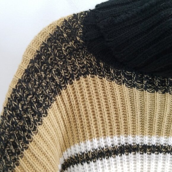 BCBGeneration Turtleneck Stripe Boxy Sweater Poncho OS - Picture 4 of 8